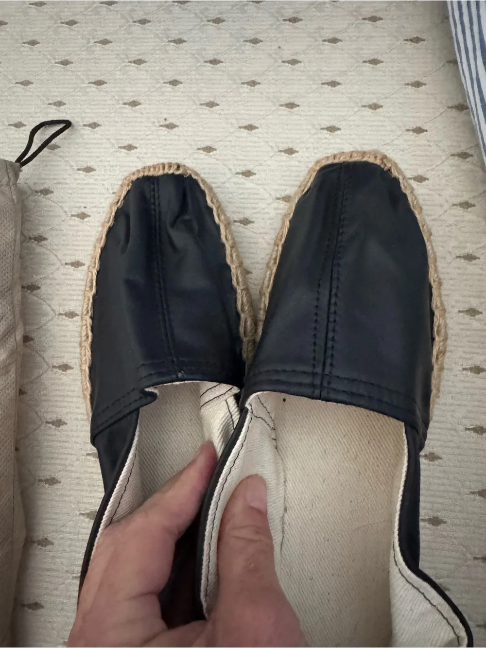 Black Espadrille Slip-On Shoes